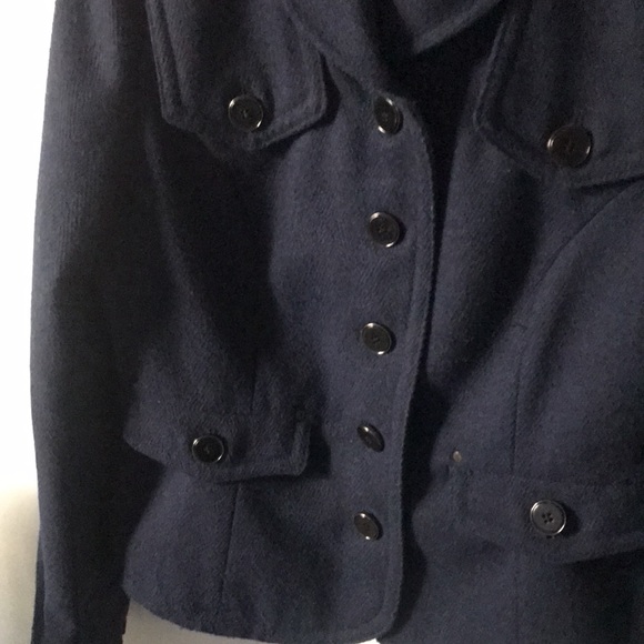Blue wool blend Fall/Spring short jacket - Picture 5 of 14